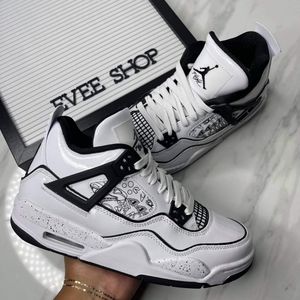 Air Jordan Retro 4 - 🐼🕸🖤🤍